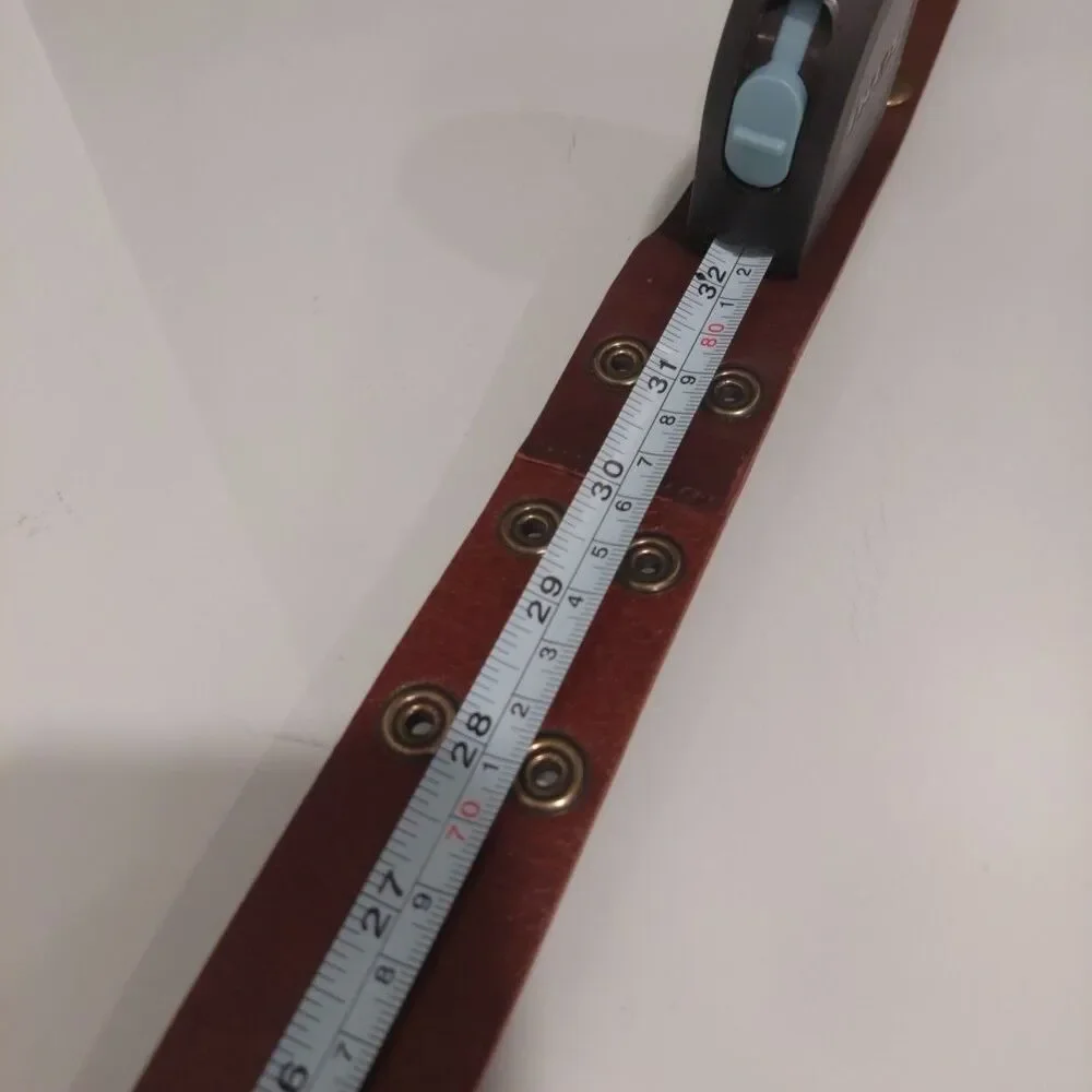 Banana Republic Women Brown Leather Belt Three Rings Foldover BOHO sz 30 - 33